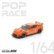 POP RACE 1:64 MAZDA RX-8 RE-AMEMIYA CHROME ORANGE - PRE ORDER
