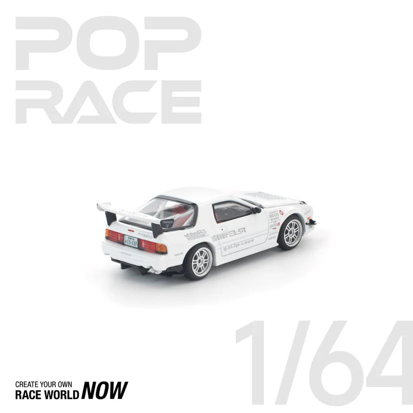 POP RACE 1:64 MAZDA RX7 FC3S RE-AMEMIYA WHITE
