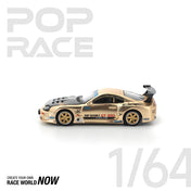 POP RACE 1:64 TOP SECRET GT300 SUPRA CHROME GOLD / CARBON HOOD