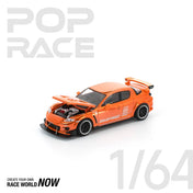 POP RACE 1:64 MAZDA RX-8 RE-AMEMIYA CHROME ORANGE - PRE ORDER