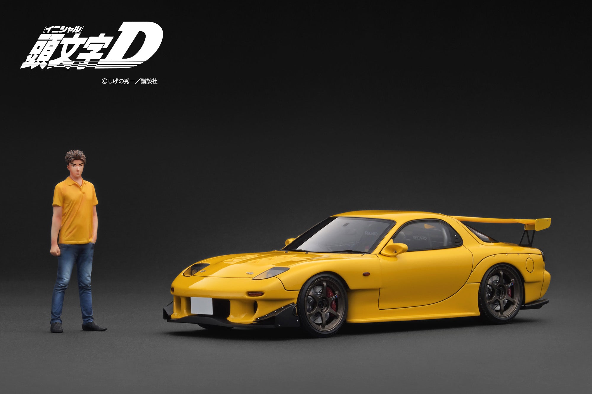 IGNITION MODEL INITIAL D Mazda RX-7 (FD3S) Yellow With Mr. Keisuke Takahashi