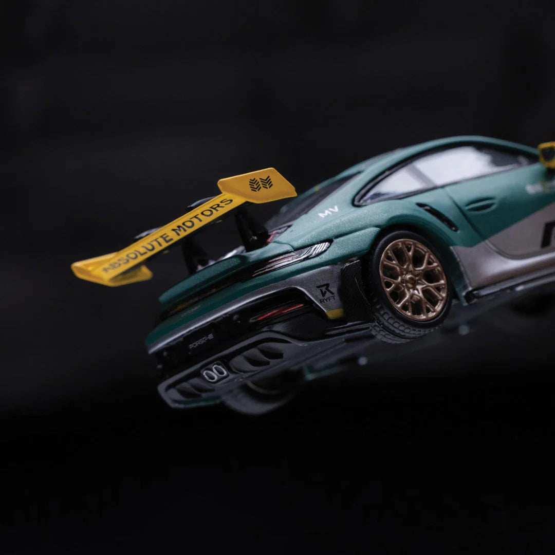 TIME MICRO 1:64 PORSCHE 911 992 GT3 RS GREEN SILVER LIVERY