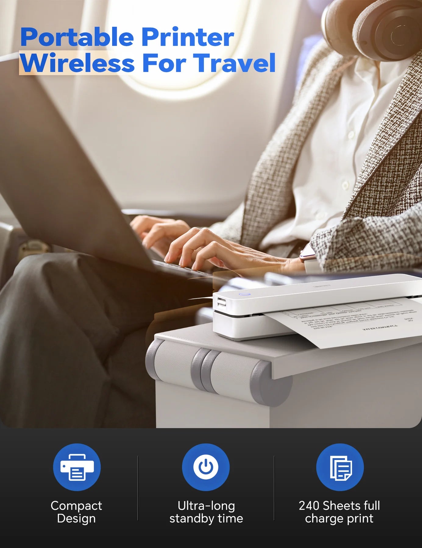 Hanni MT610 Pro 300DPI Portable-Printer Wireless A4 Printer