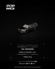 POP RACE 1/64 R34 WAGON DARK CHROME