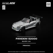 POP RACE 1:64 - PANDEM S2000 SILVER - NEW TOOLING