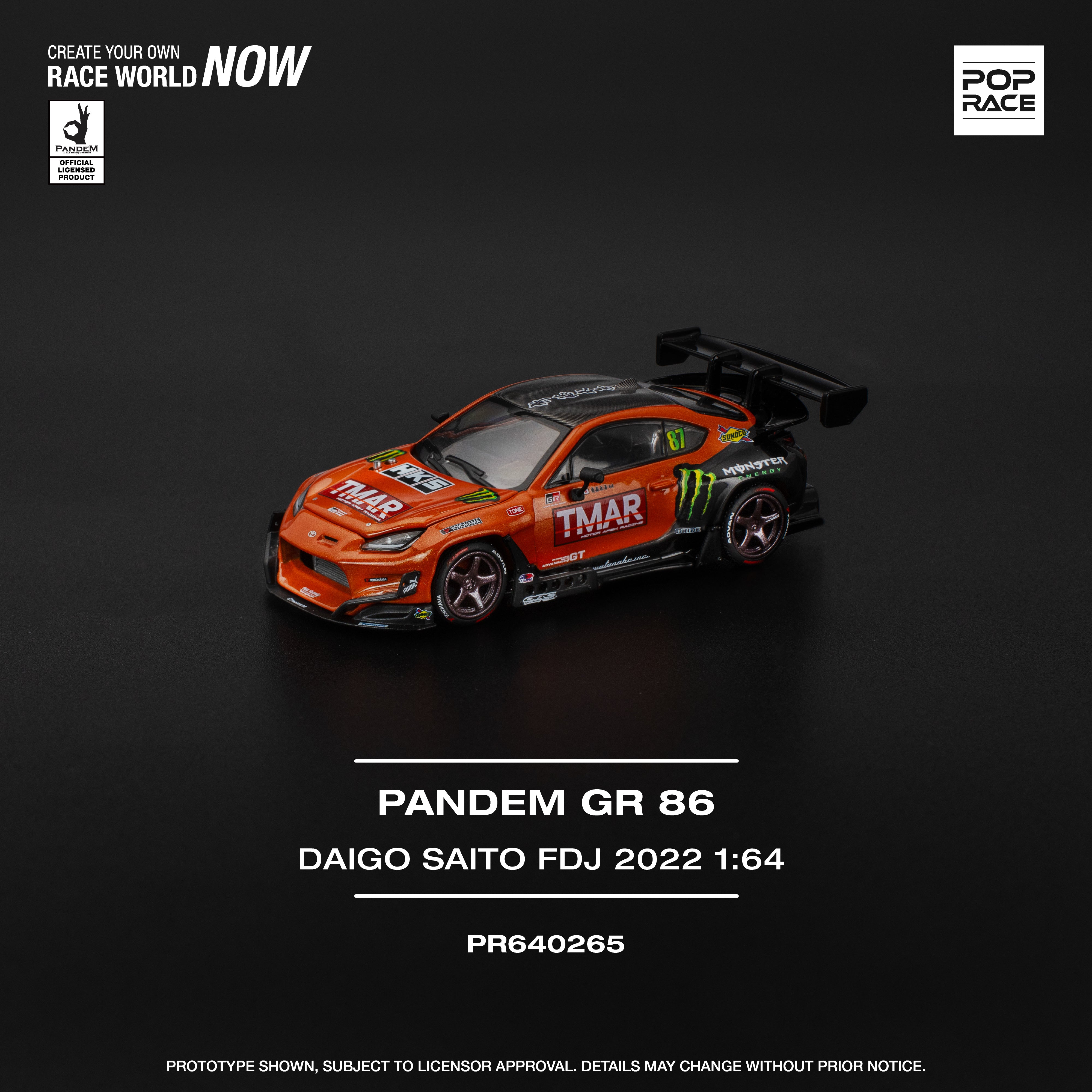 POP Race 1:64 PANDEM GR86 - DAIGO SAITO FORMULA DRIFT