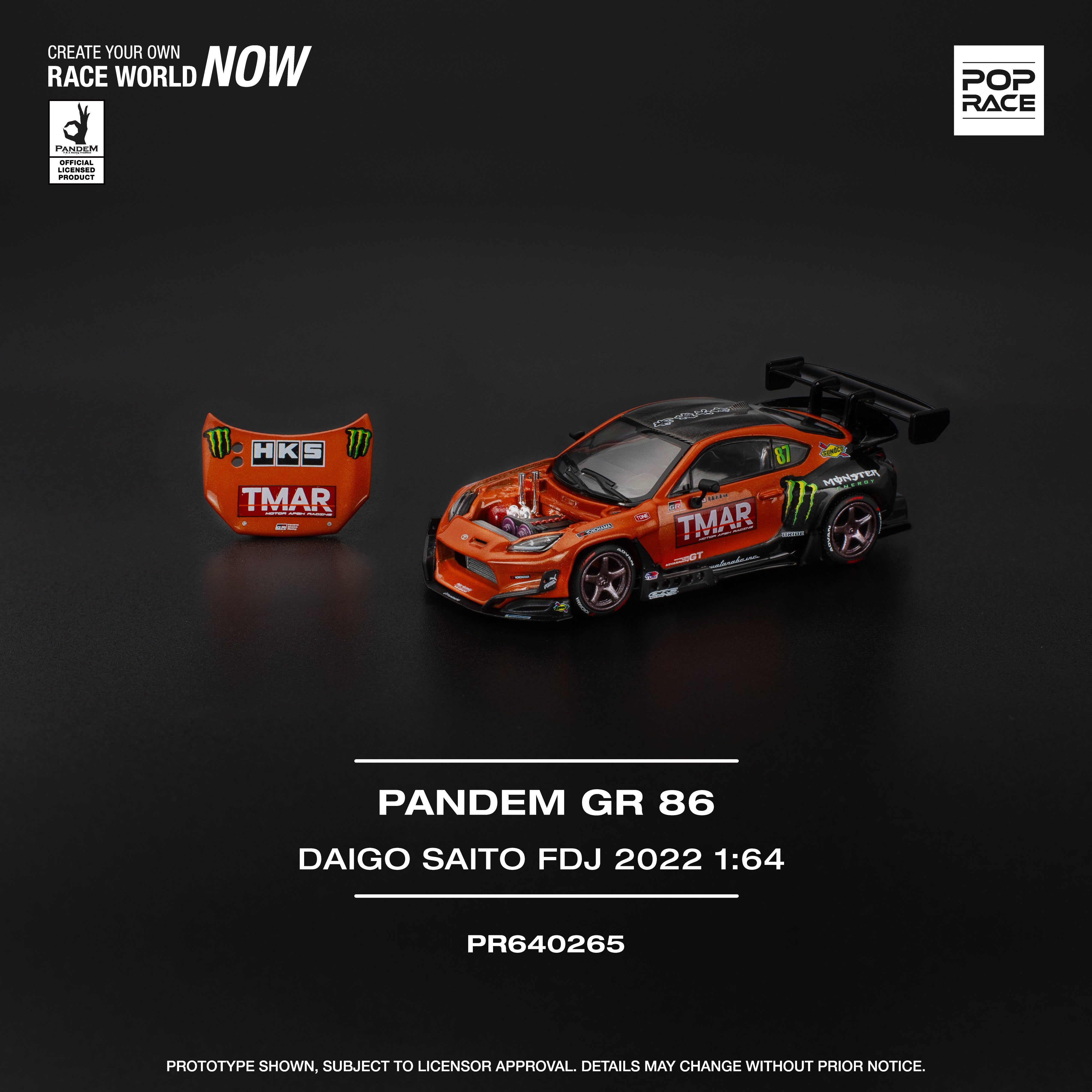 POP Race 1:64 PANDEM GR86 - DAIGO SAITO FORMULA DRIFT