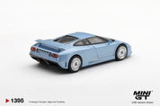MINIGT 1/64 Bugatti EB110 GT Azzurro Metallizzato Mondial de l'Automobile 1992