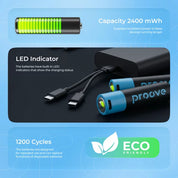 Rechargeable batteries AA 2400mWh