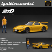 IGNITION MODEL INITIAL D Mazda RX-7 (FD3S) Yellow With Mr. Keisuke Takahashi