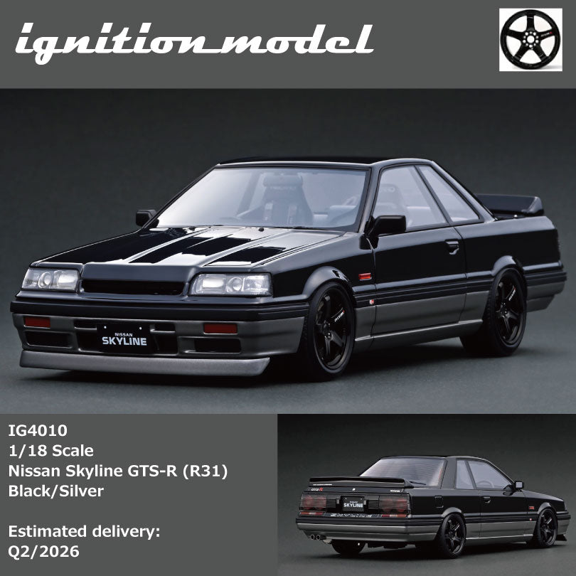 IGNITION MODEL Nissan Skyline GTS-R (R31) Black/Silver IG4010