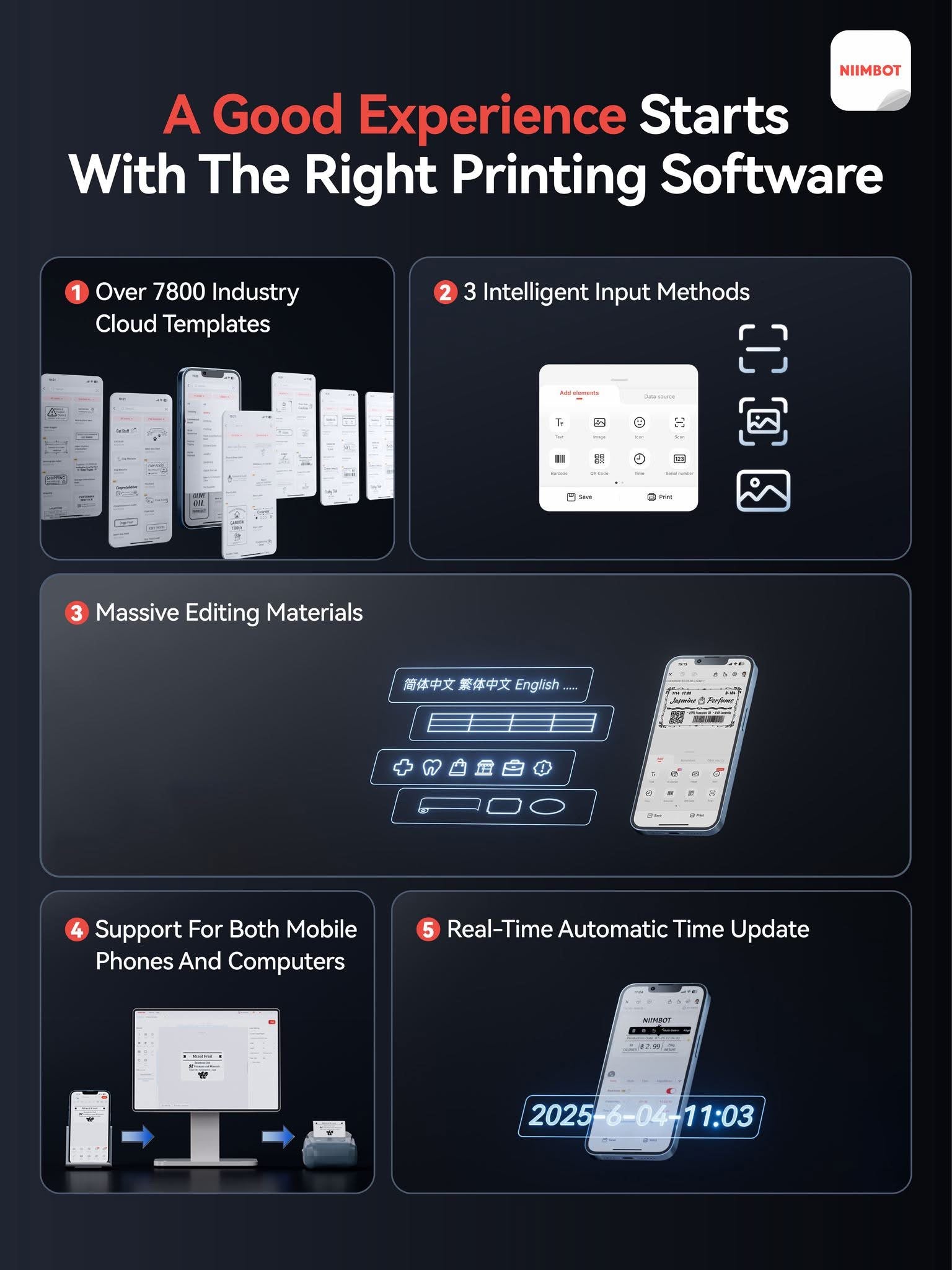 NIIMBOT B1 Inkless Thermal Label Printer