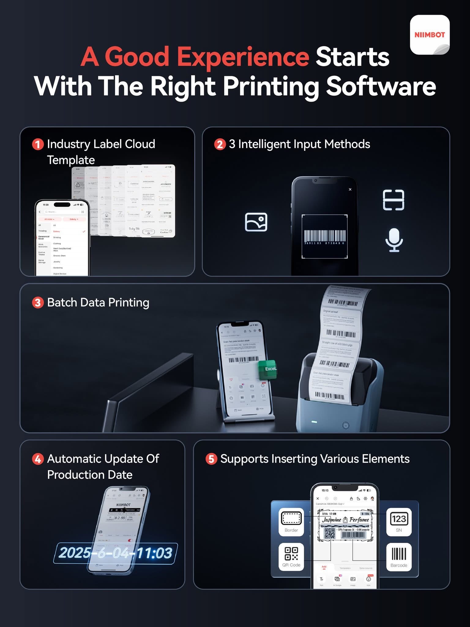 NIIMBOT B31 Label Maker Machine with Tape, 3 Inch