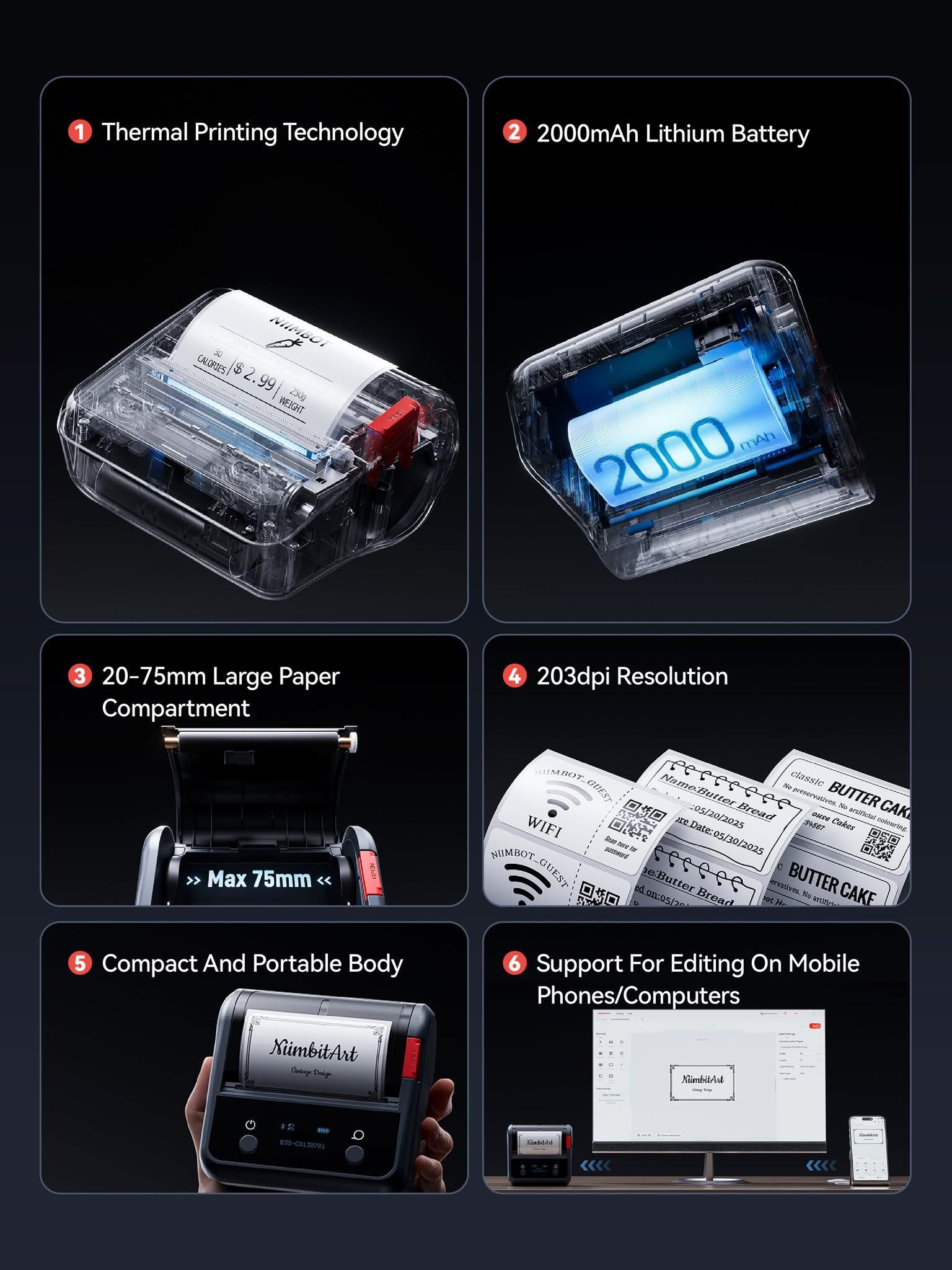 NIIMBOT B3S Upgrade 3Inch Thermal Label Printer