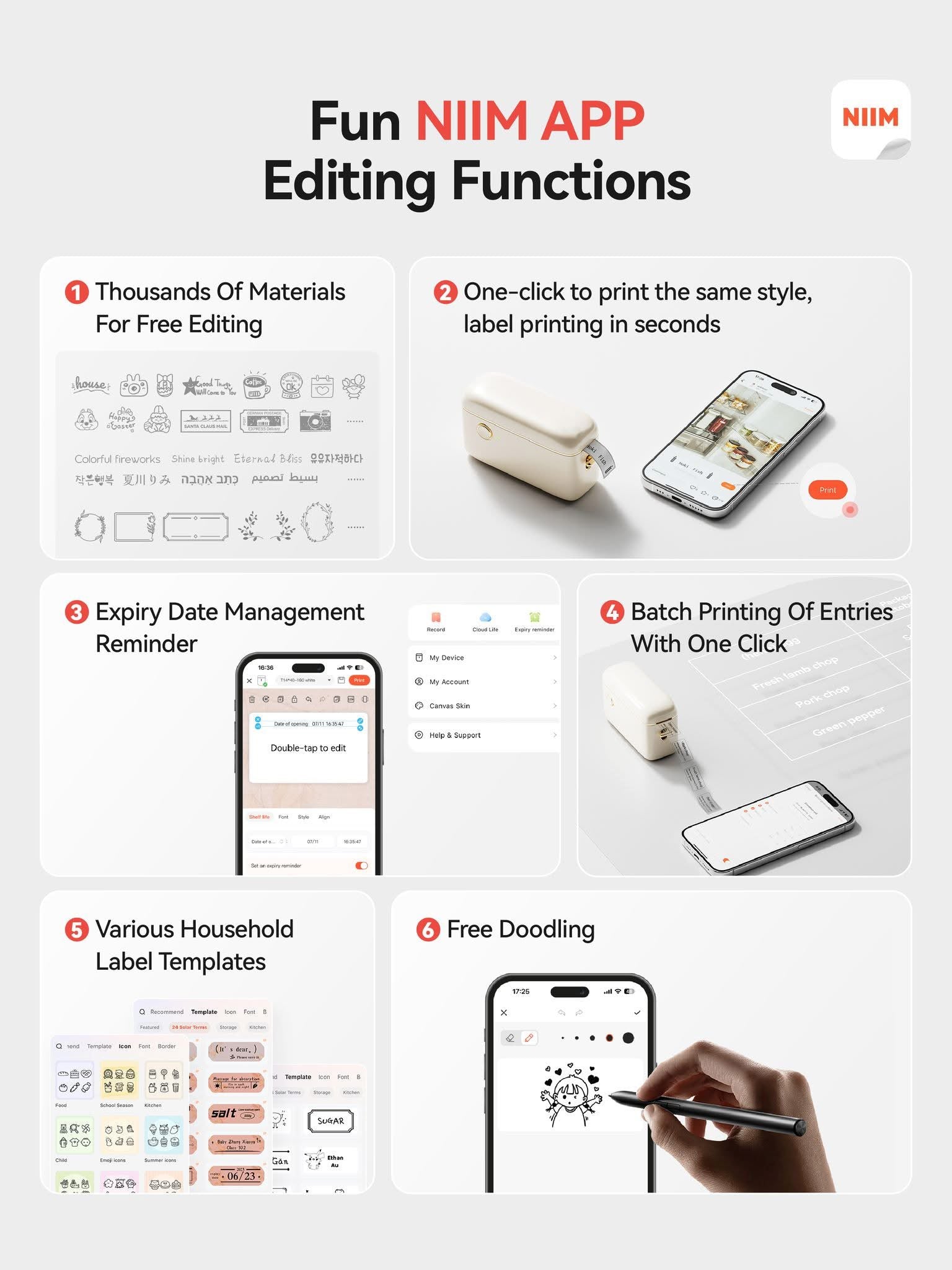 NIIMBOT H1S Label Maker Machine with Tape