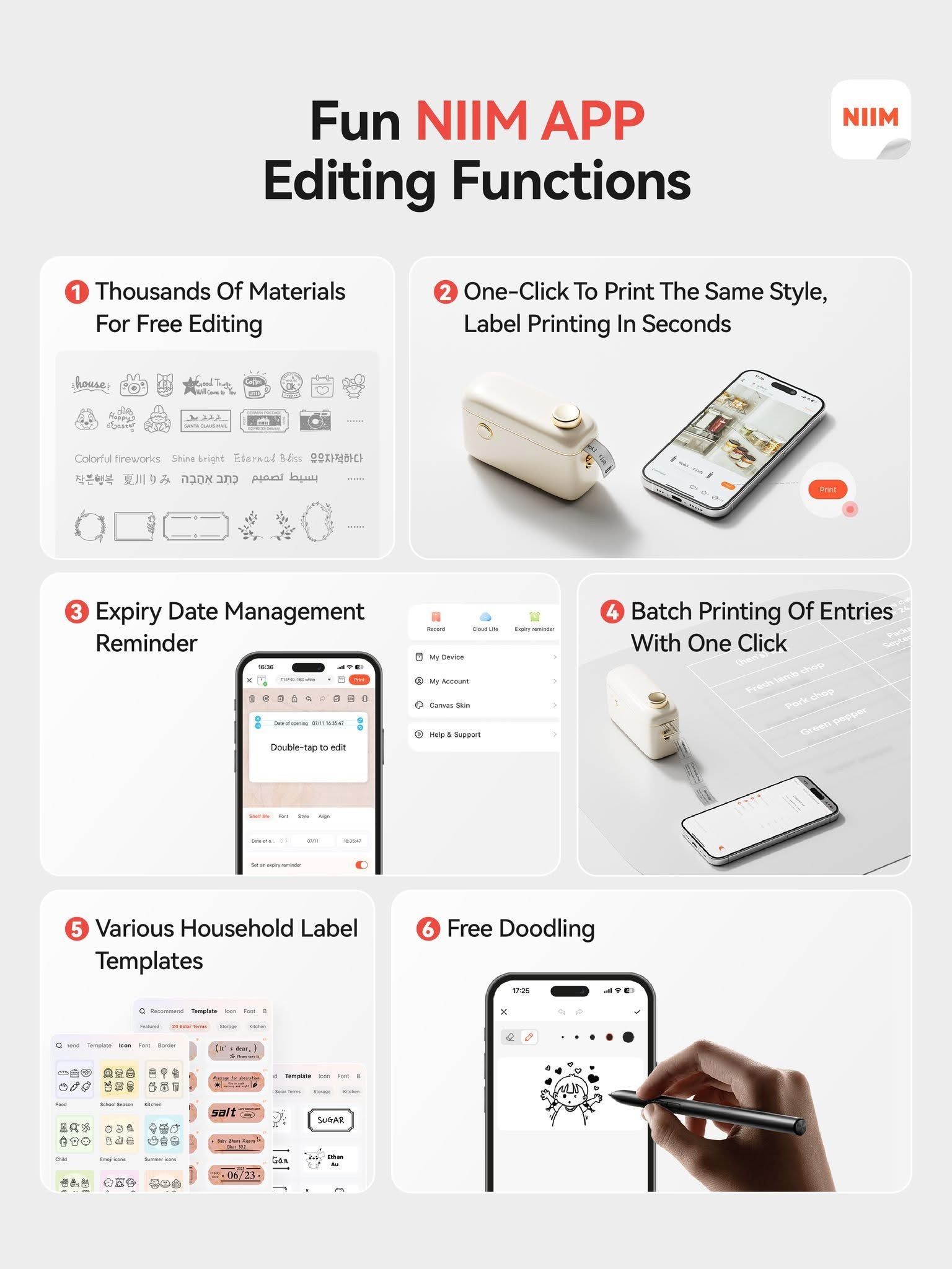 NIIMBOT H1S Label Maker Machine with Tape