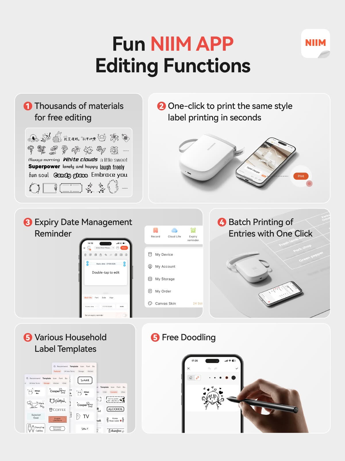 NIIMBOT D11 New Version Label Maker Machine with Tape,300DPI