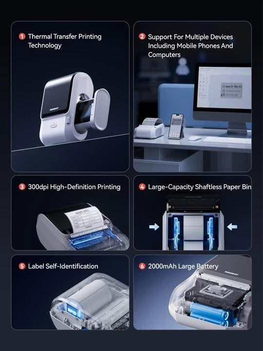 NIIMBOT M3 Inkless Label Maker, Bluetooth Color Thermal Transfer