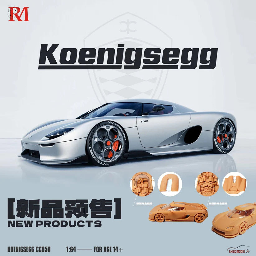 RHINO MODEL RM 1/64 KOENIGSEGG CC850 (MAGNETIC STRUCTURE OF ENGINE HOOD)