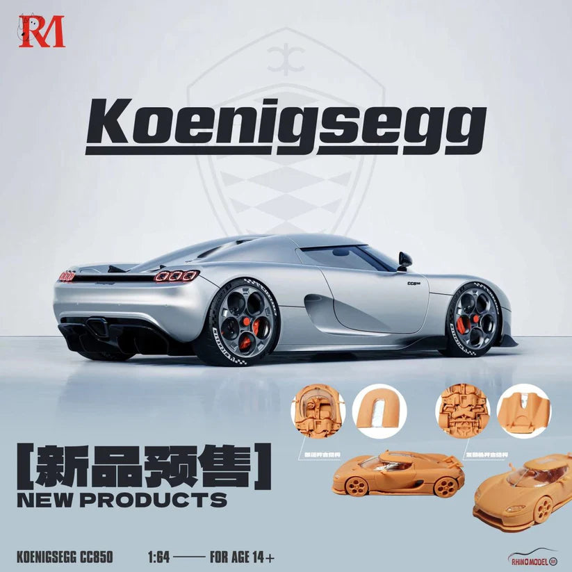 RHINO MODEL RM 1/64 KOENIGSEGG CC850 (MAGNETIC STRUCTURE OF ENGINE HOOD)