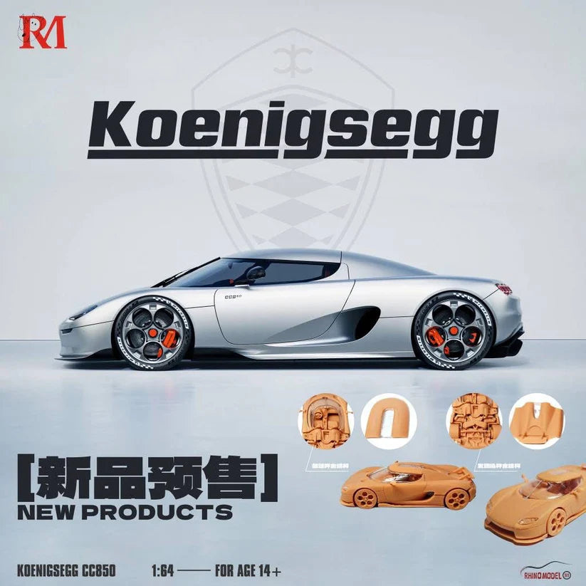 RHINO MODEL RM 1/64 KOENIGSEGG CC850 (MAGNETIC STRUCTURE OF ENGINE HOOD)