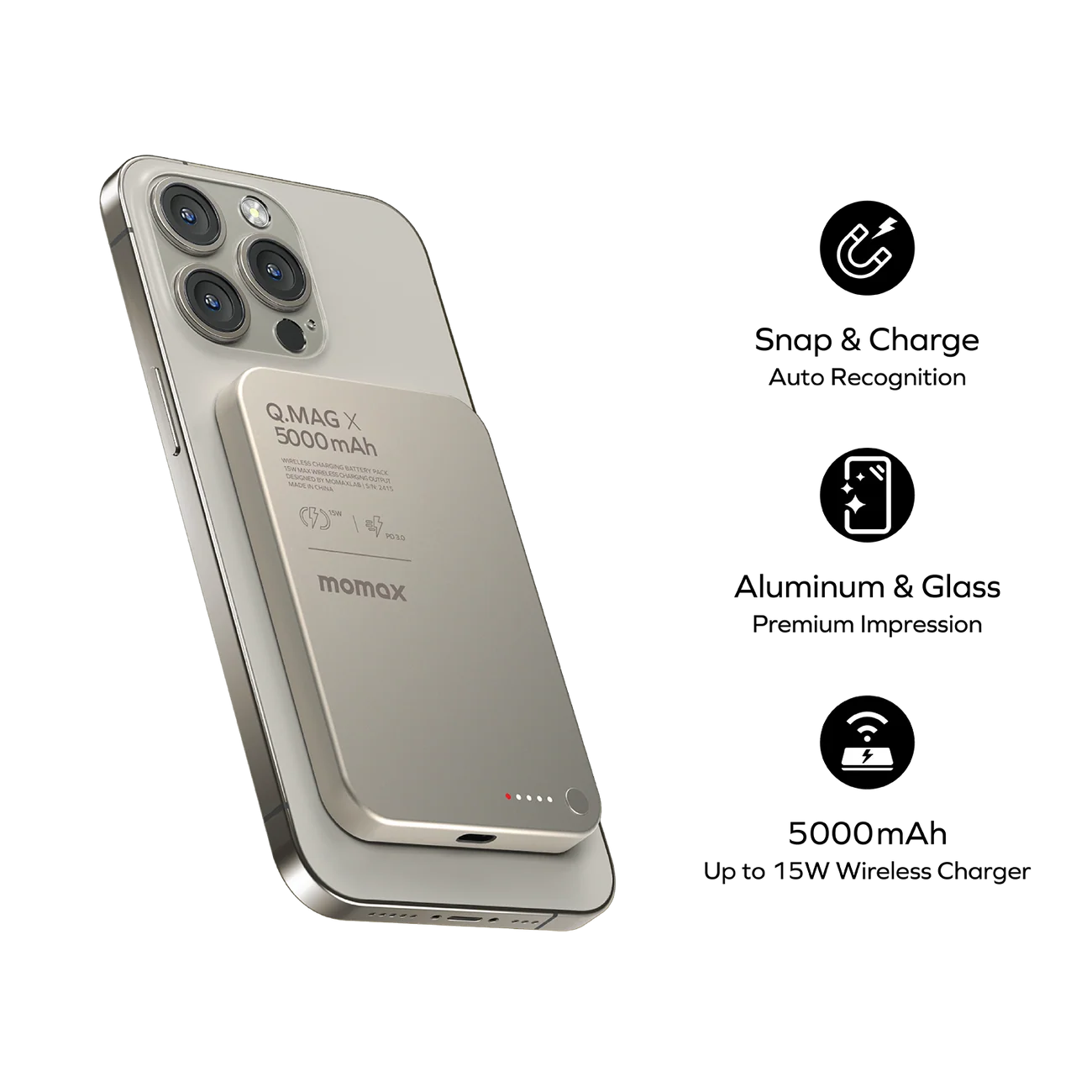 Q.Mag X Magnetic Wireless Power Bank 5000mAh - Gen 2