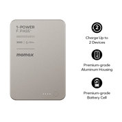 1-Power F.Pass⁺ 3000mAh Magnetic Battery Pack with Built-in Cable
