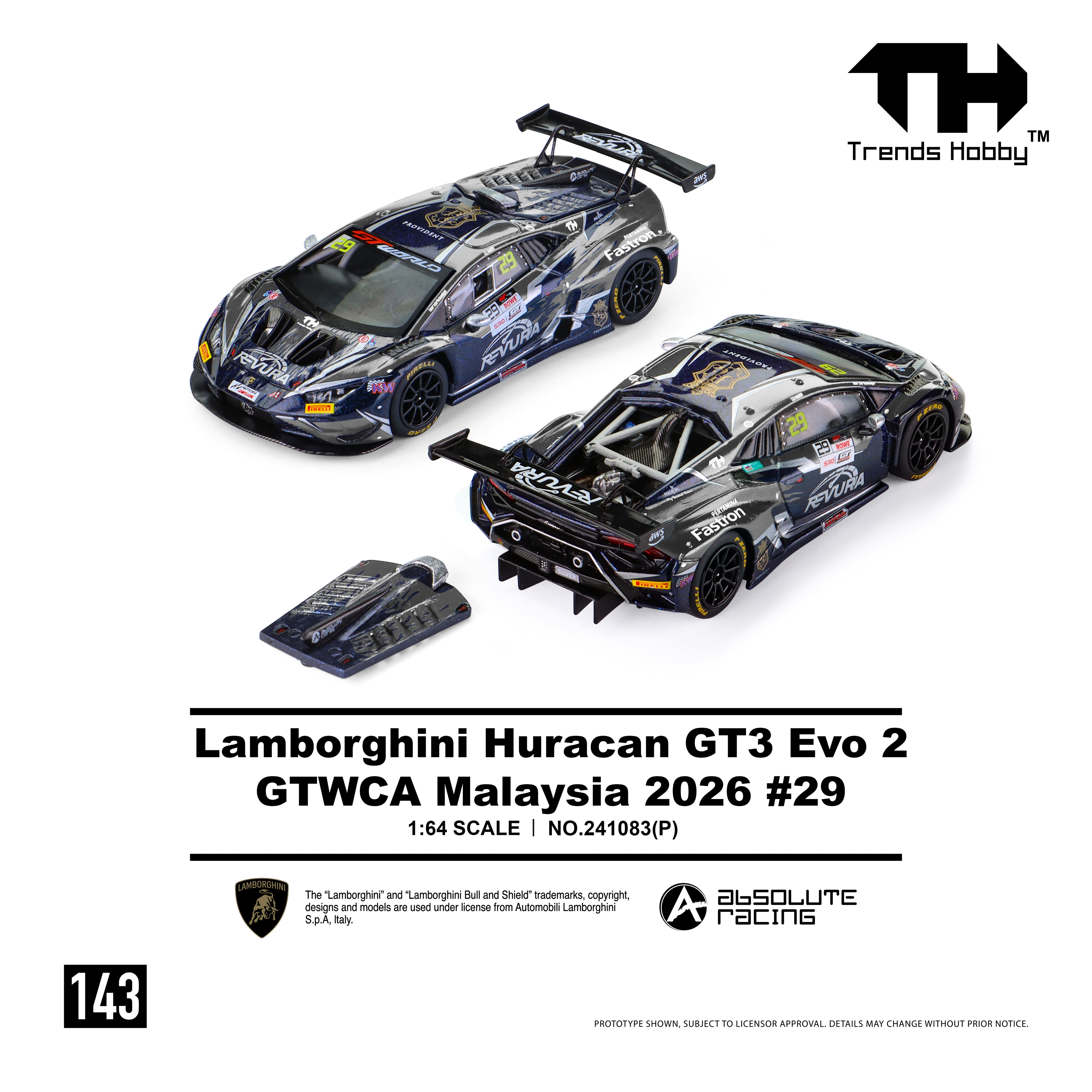 Trends Hobby TH 1/64 Lamborghini  Huracan GT3 EVO2 GT World Challenge Asian Cup GTWCA Malaysia 2026