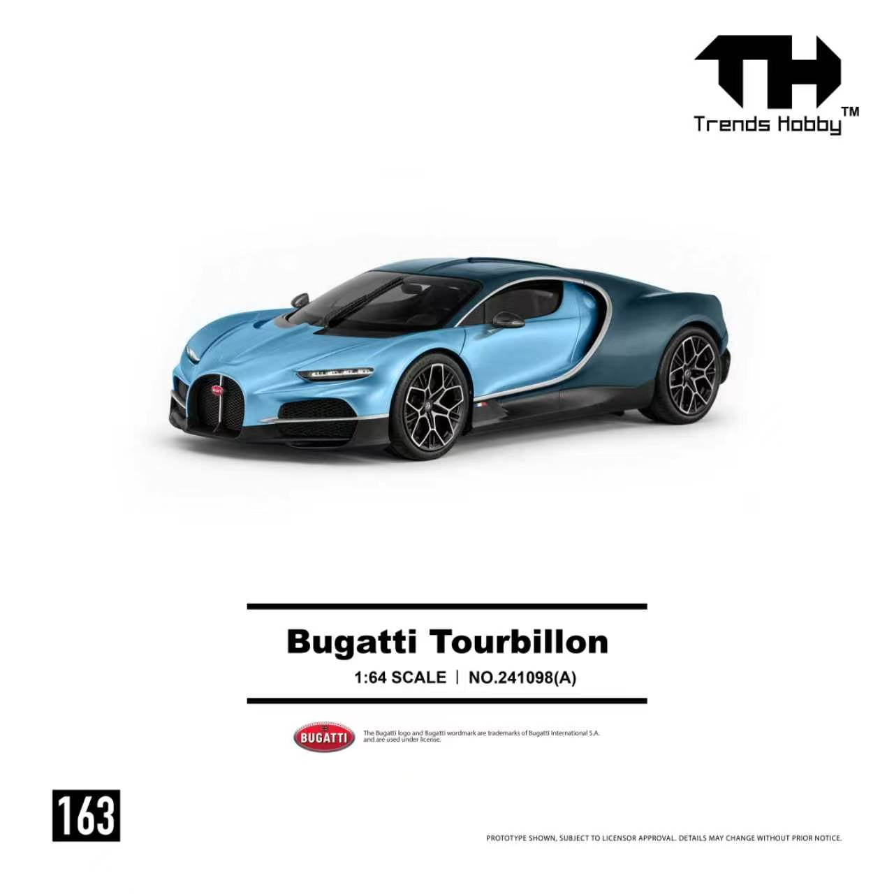 Trends Hobby TH 1:64 Bugatti Tourbillon mechanism Atlantic Blue Color