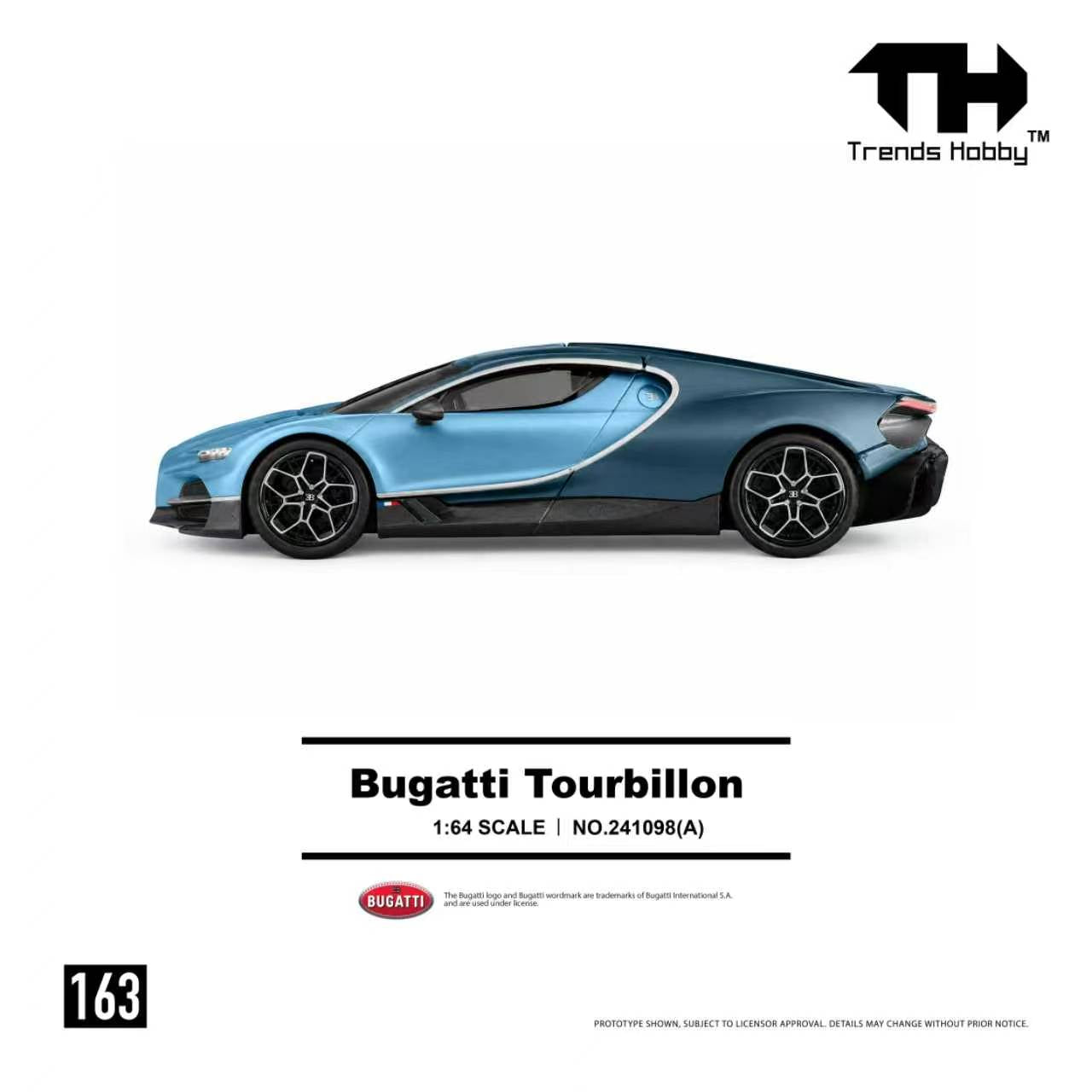 Trends Hobby TH 1:64 Bugatti Tourbillon mechanism Atlantic Blue Color