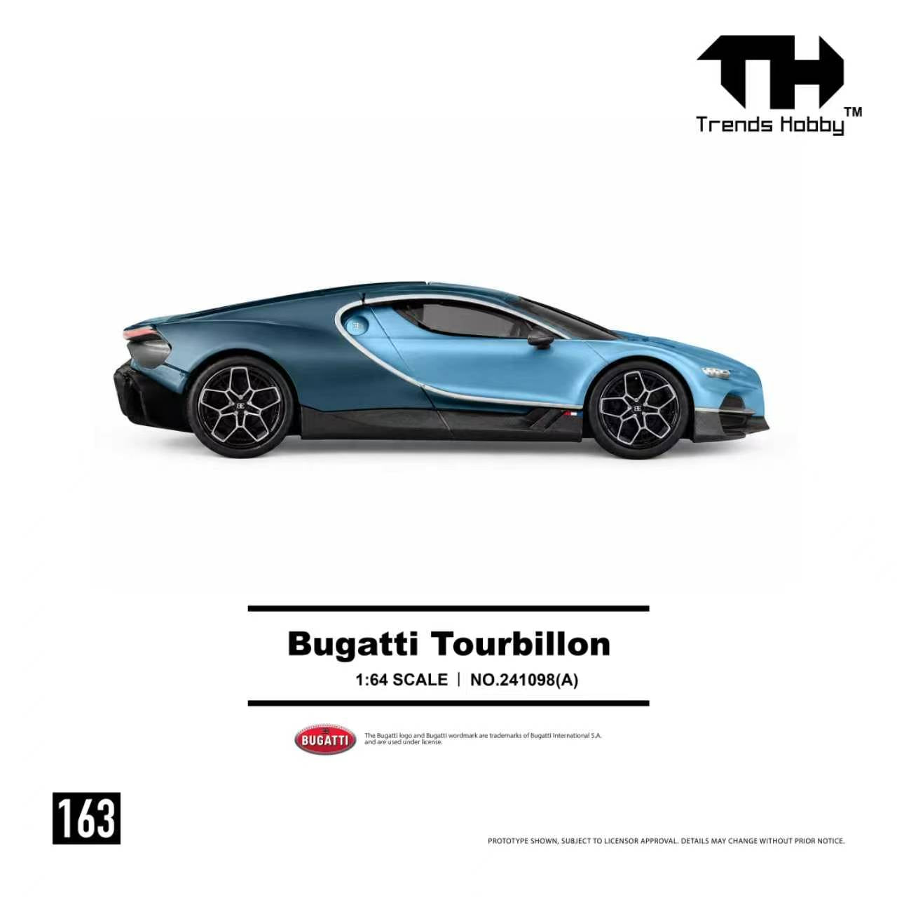 Trends Hobby TH 1:64 Bugatti Tourbillon mechanism Atlantic Blue Color