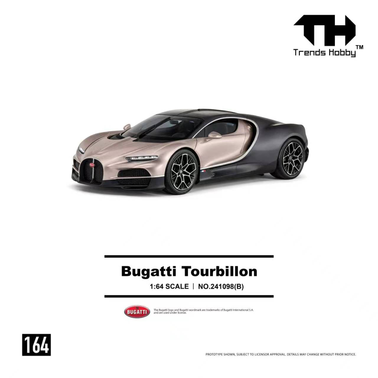 Trends Hobby TH 1:64 Bugatti Tourbillon mechanism Atlantic Gold Color