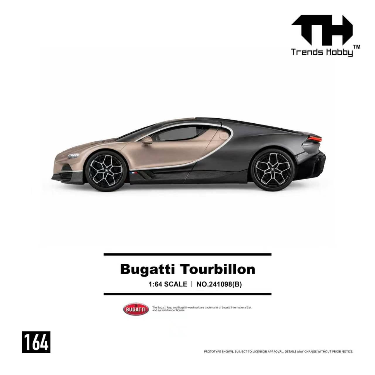 Trends Hobby TH 1:64 Bugatti Tourbillon mechanism Atlantic Gold Color