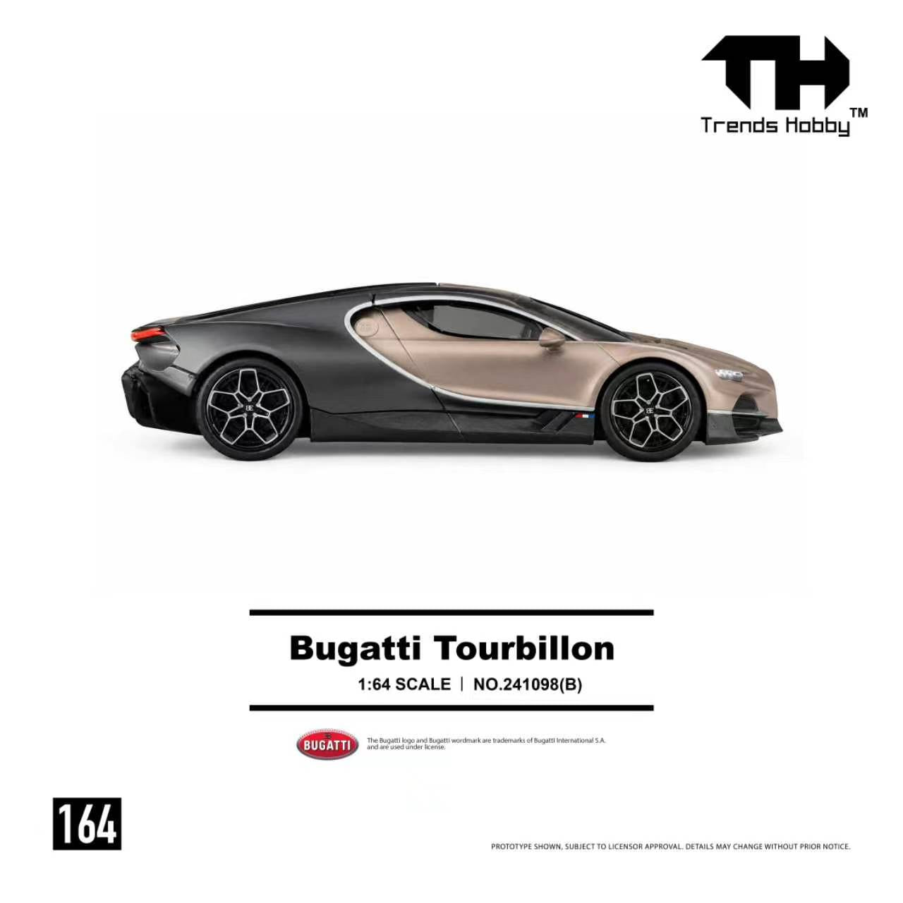 Trends Hobby TH 1:64 Bugatti Tourbillon mechanism Atlantic Gold Color