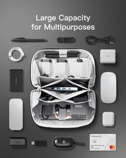 Inateck Accessories Bag - Multipurpose Electronics Organizer with 180° Open