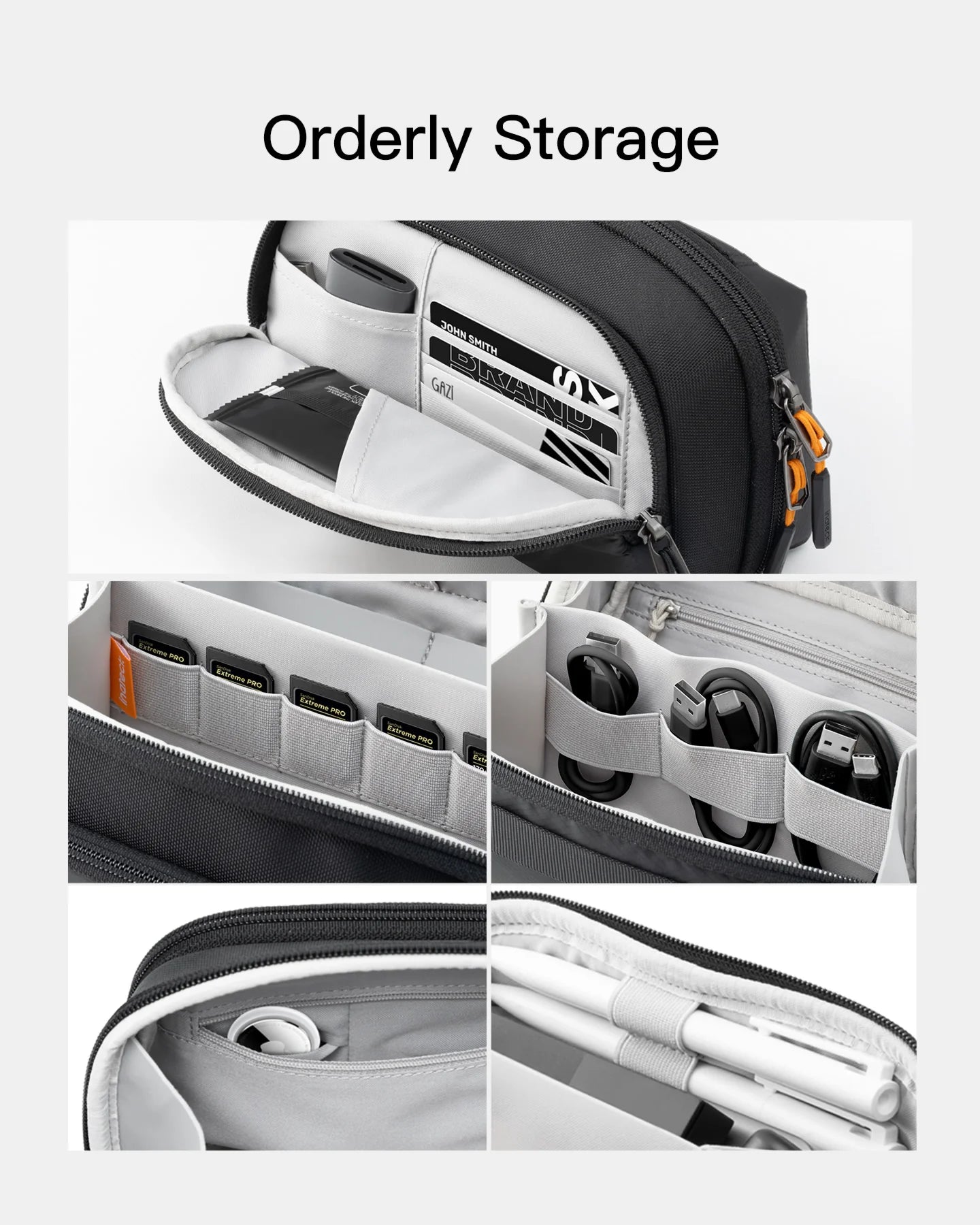 Lightweight Crossbody Bag with Quick-adjust Strap, Splash-resistant, FB01001 black