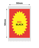 T50*70-105 Red and black text-explosion sticker