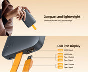 VOLTME HYPERCORE 10K SLING BUILD-IN USB-C CABLE 22.5W | DEEP BLUE