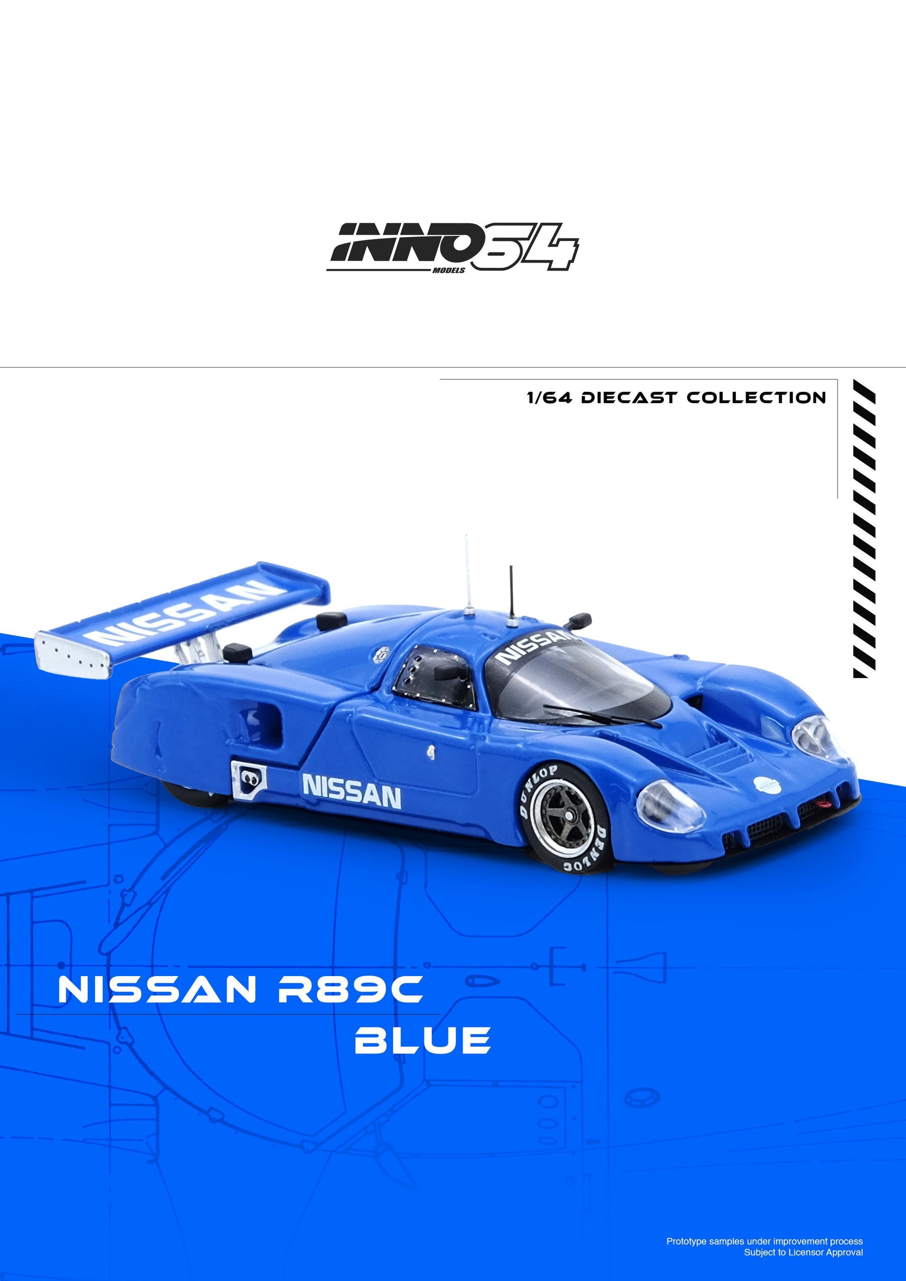 INNO64 1:64 NISSAN R89C BLUE IN64-R89C-BL