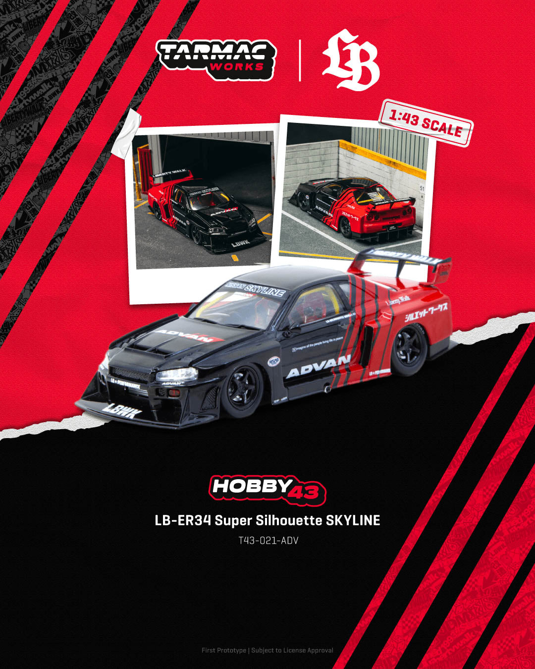 Tarmac Works 1:43 - Nissan LB-ER34 Super Silhouette SKYLINE ADVAN