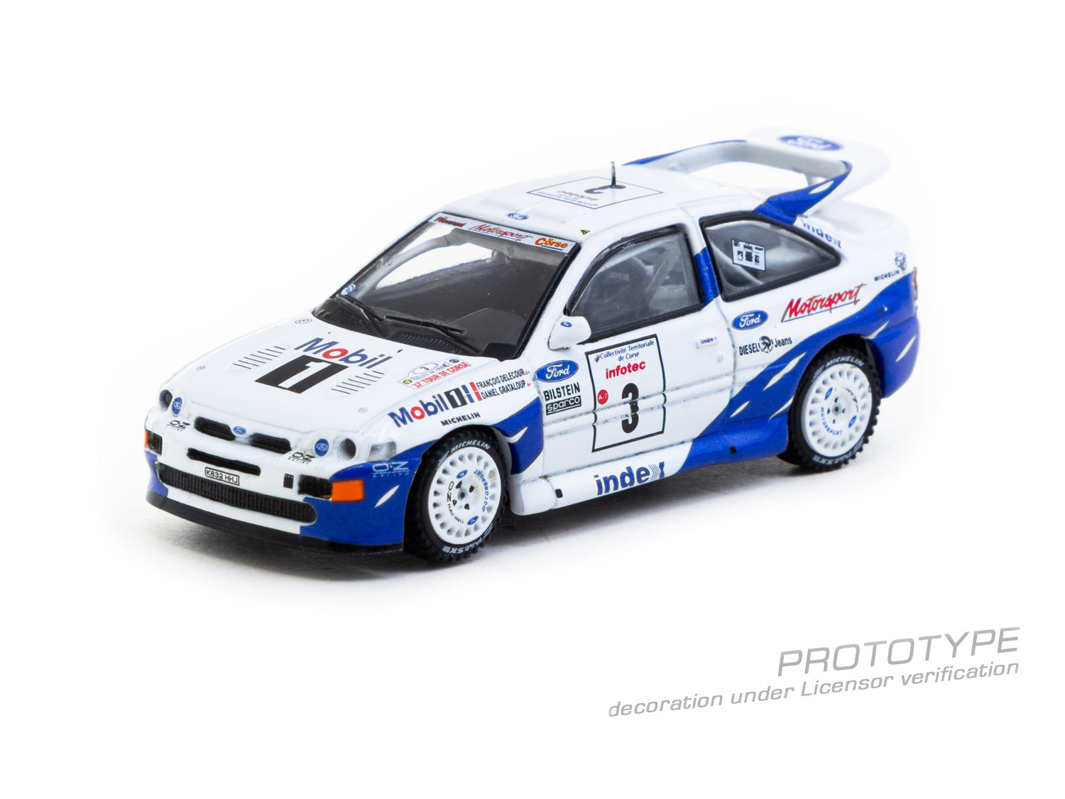 Tarmac Works 1:64 Ford Escort RS Cosworth Tour De Corse - Rallye De France 1993 Winner (T64-081-93RDF03)