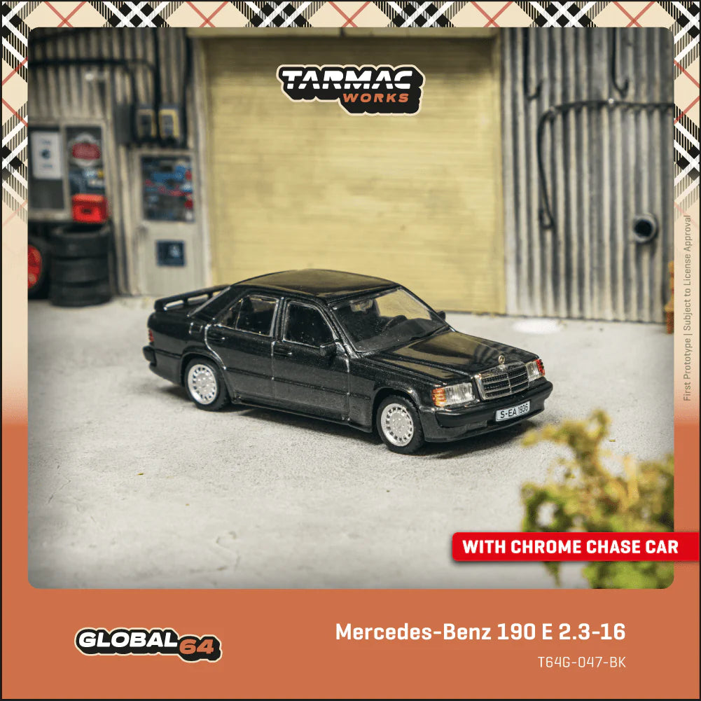 1:64 MERCEDES-BENZ 190 E 2.3-16 -BLUE-BLACK METALLIC -TARMAC WORKS