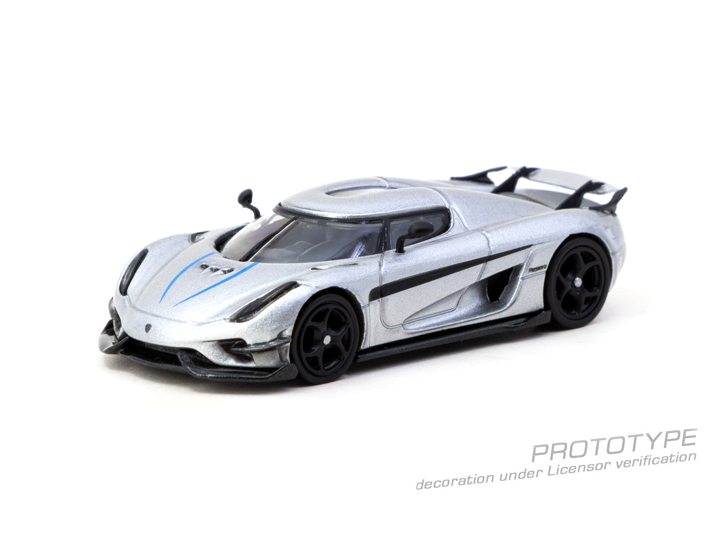 Tarmac Works - Koenigsegg Regera  Silver Metallic / Blue Accents