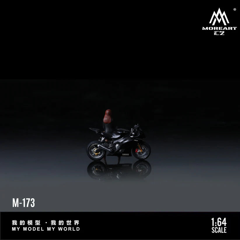 Huiyi MoreArt 1:64 Yamaha R6 Black Lady Motorcycle Figure, Realistic Resin Model