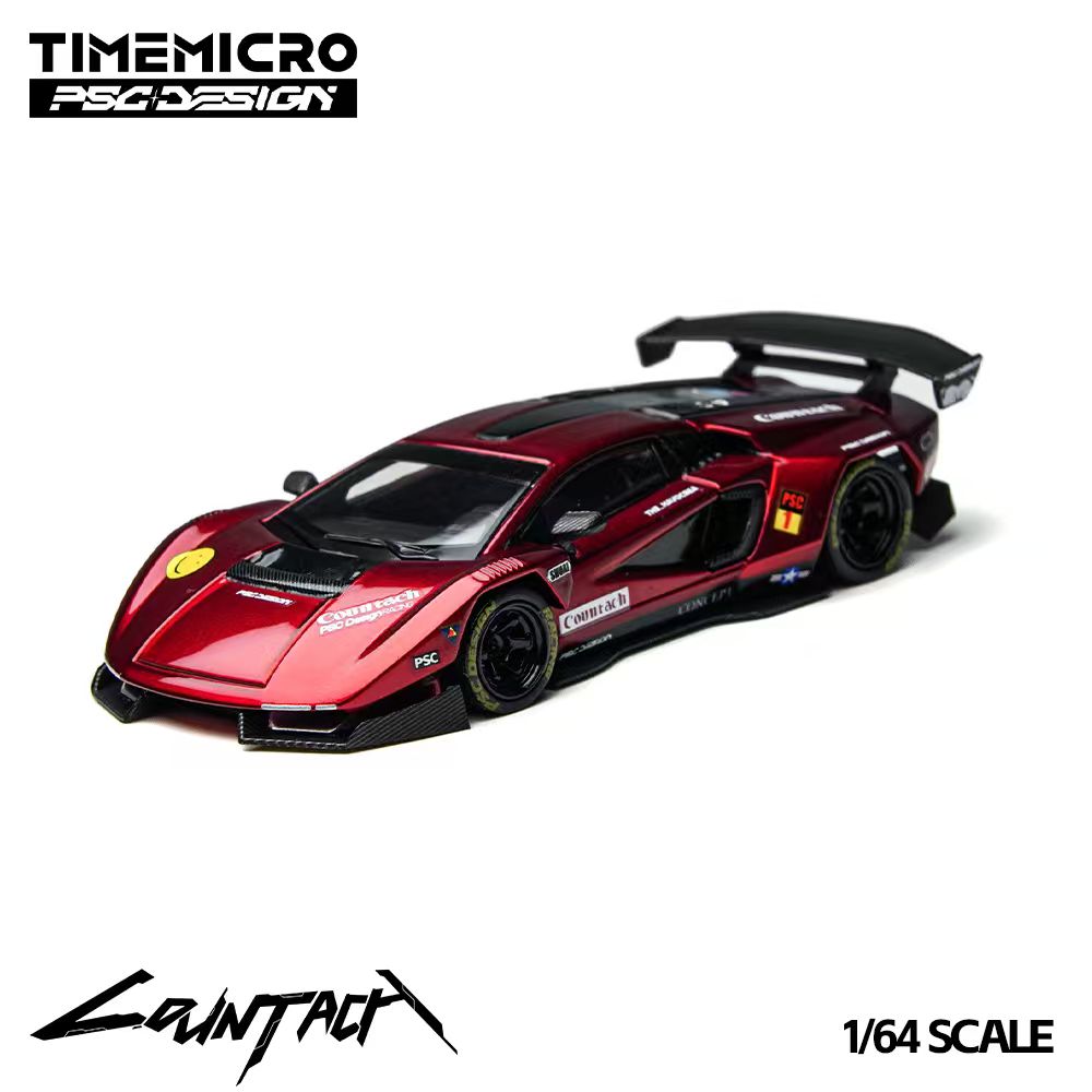 TimeMicro × PSC DESIGN - 1/64 Contaș "V" Scarlet Countach "V" alloy car model