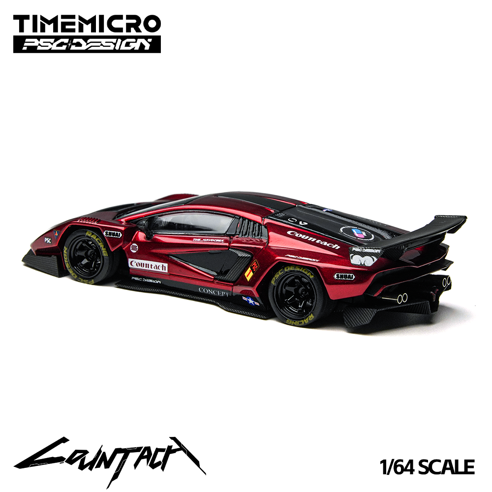 TimeMicro × PSC DESIGN - 1/64 Contaș "V" Scarlet Countach "V" alloy car model
