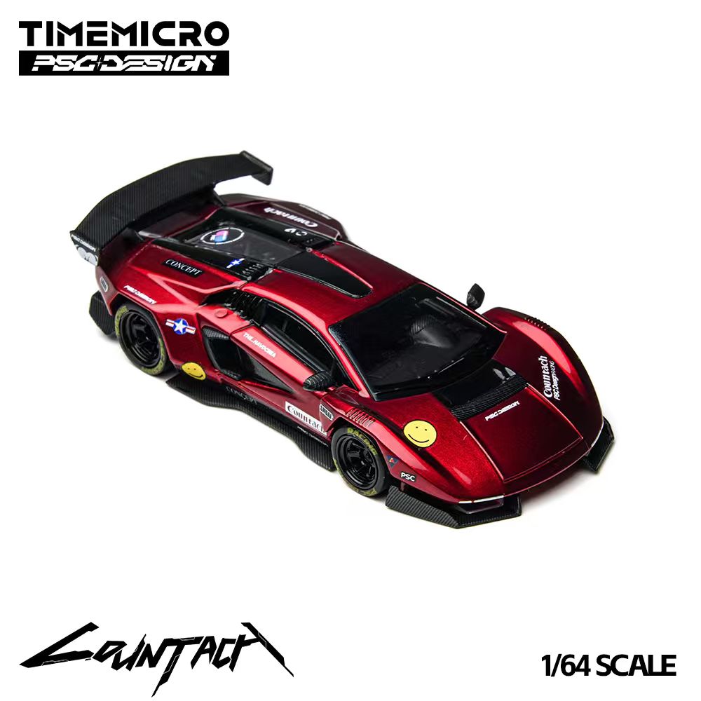 TimeMicro × PSC DESIGN - 1/64 Contaș "V" Scarlet Countach "V" alloy car model