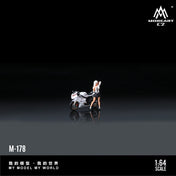 MoreArt1:64 Yamaha R6 White Girl Motorcycle Figurine Resin Model