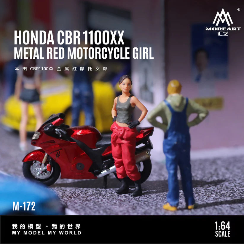 限定版6本セット Moreart 1:64 Honda CBR1100XX Metal Red Motorcycle Girl Simulation