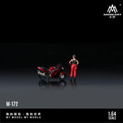 Moreart 1:64 Honda CBR1100XX Metal Red Motorcycle Girl Simulation Resin model